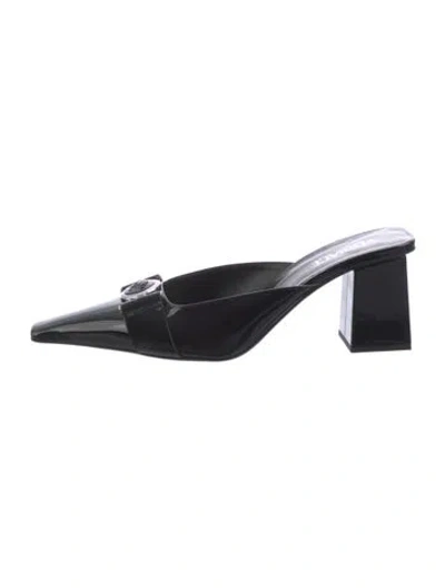 Pre-owned Versace Patent Leather Mules In Black
