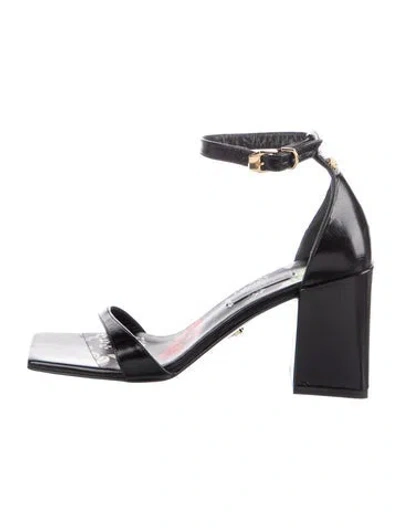 Pre-owned Versace Patent Leather Sandals In Black
