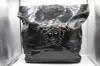 Versace Patent Leather Shoulder Bag In Black