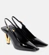 Versace Patent Leather Slingback Pumps In Black