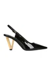 Versace Black V2025 Patent Slingback 85 Mm Heels