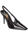 Versace Black Leather High Heel Pumps In Black