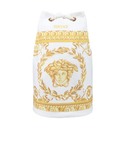 Versace Pattern Beach Bag In White