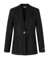 Versace Pattern-jacquard Single-breasted Blazer In Black