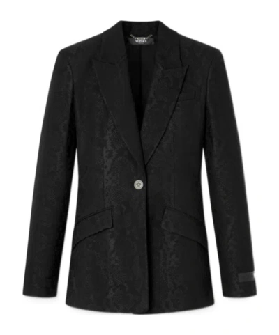 VERSACE VERSACE PATTERN-JACQUARD SINGLE-BREASTED BLAZER