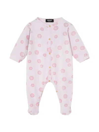 Versace Babies' Pattern Pajama In Pink