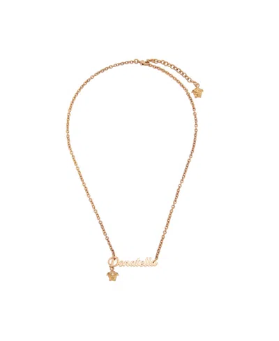 Versace Pattern Pendant Necklace In Pink
