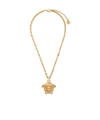 Versace Pattern Pendant Necklace In Yellow