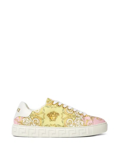 Versace Pattern Platform Sneakers In Multi