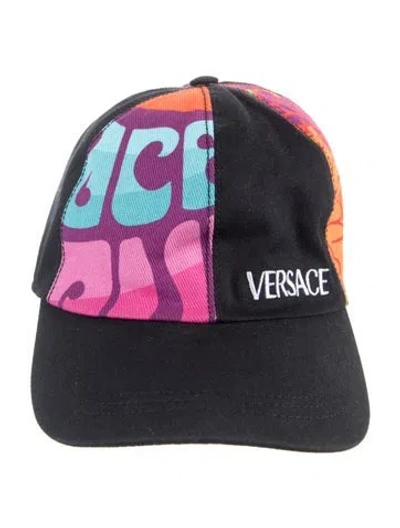 Pre-owned Versace Pattern Print Multicolor Baseball Hat In Black