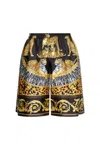 Versace Elastic Waist Shorts In Multi