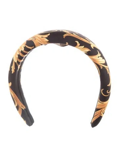 Pre-owned Versace Pattern Printed Headband In Black
