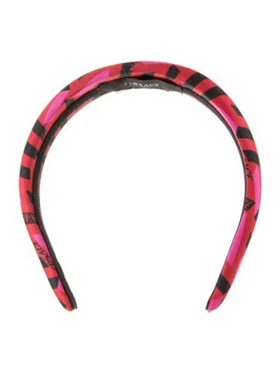 Pre-owned Versace Pattern Printed Headband In Red