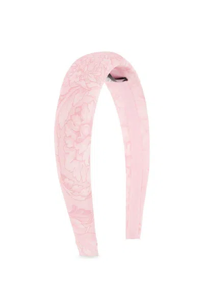 Versace Pattern-printed Headband In Rose