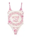 Versace Underwater Barocco Print One-piece Swimsuit In Pink