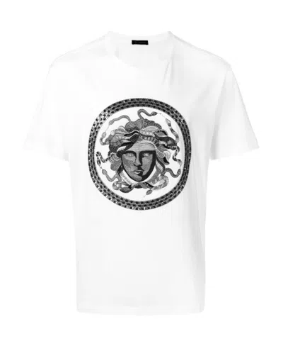 Versace Pattern Printed Short-sleeved T-shirt In White