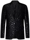 Versace Pattern-printed Single-breasted Tailored Blazer In Black