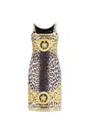 Versace Woman Midi Dress Yellow Size 6 Viscose In Golden