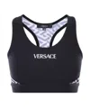 Versace Pattern Printed Sports Bra In Black