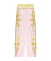 Versace Pattern-printed Straight-leg Trousers In Pink
