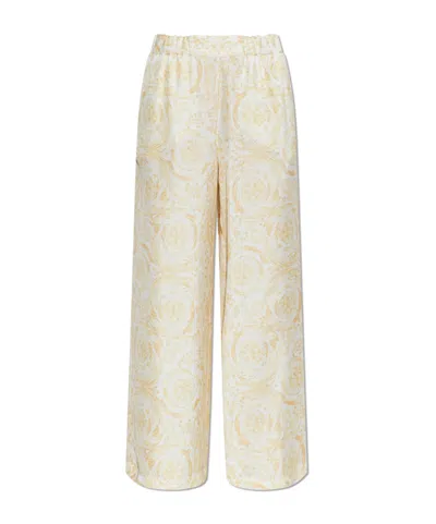 Versace Pattern-printed Trousers In White