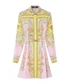 Versace Dress Silk Twill Print Spring Barocco Foulard Pn 1 In Pink