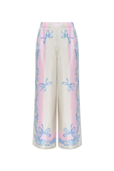 VERSACE PATTERN-PRINTED WIDE-LEG TROUSERS