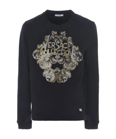 Versace Pattern Sweater In Black