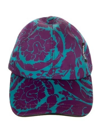 Pre-owned Versace Patterned Baseball Cap. W/tags In Purple