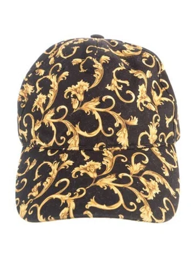 Pre-owned Versace Patterned Baseball Hat In Black