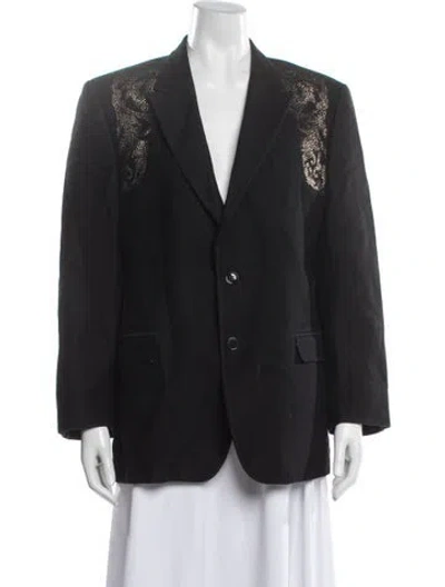 Pre-owned Versace Patterned Blazer In Black