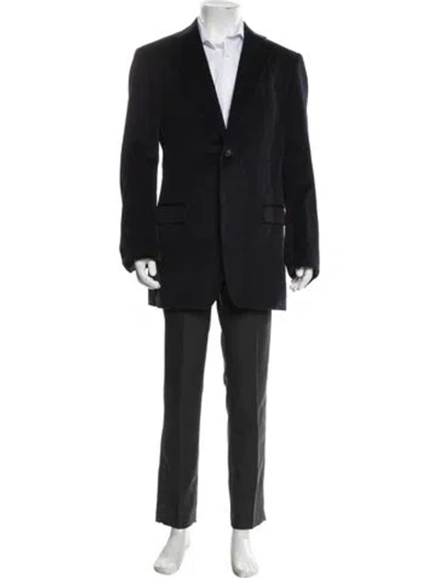 Pre-owned Versace Patterned Blazer In Blue