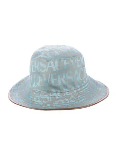 Pre-owned Versace Patterned Bucket Hat In Blue