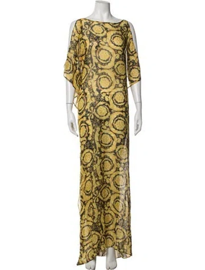 Pre-owned Versace Patterned Cover-up In Yellow