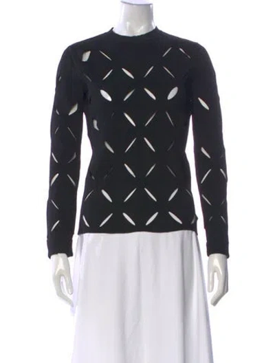 Pre-owned Versace Patterned Crew Neck Sweater In Black