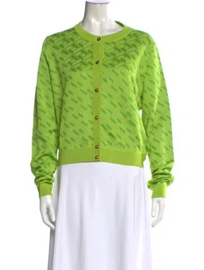 Pre-owned Versace Patterned Crew Neck Sweater W/ Tags In Green