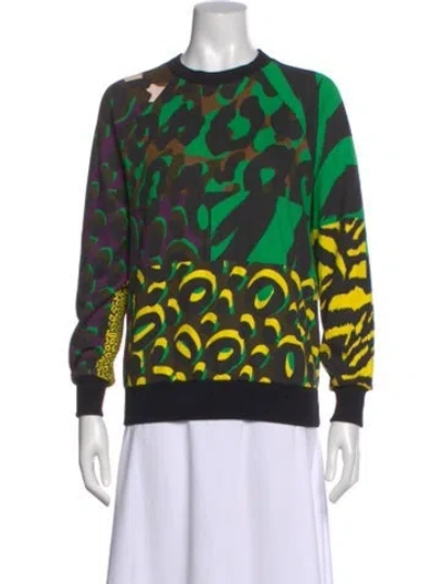 Pre-owned Versace Patterned Crew Neck Sweatshirt In Green