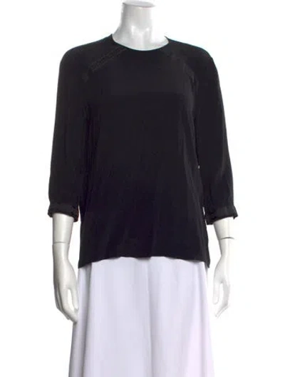 Pre-owned Versace Patterned Crew Neck Top In Black