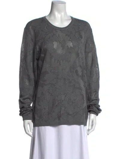 Pre-owned Versace Patterned Crew Neck Top In Grey