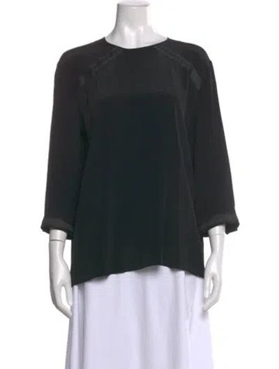 Pre-owned Versace Patterned Crew Neck Top W/ Tags In Black