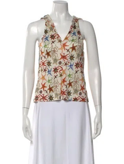 Pre-owned Versace Patterned Halterneck Blouse In Neutral