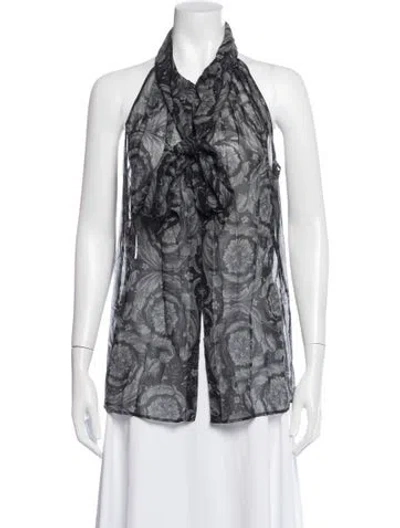 Pre-owned Versace Patterned Halterneck Top In Black