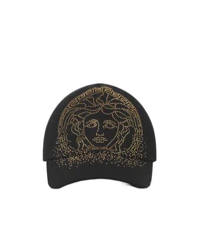 Versace Patterned Hat In Black
