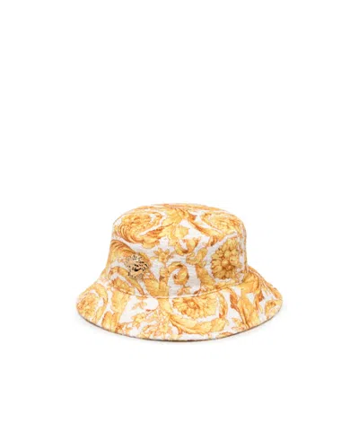 Versace Patterned Hat In Brown