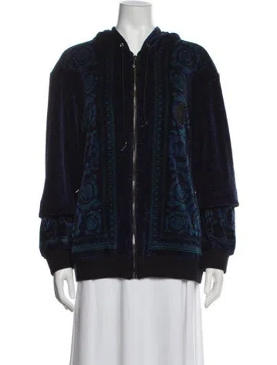 Pre-owned Versace Patterned Jacket In Blue