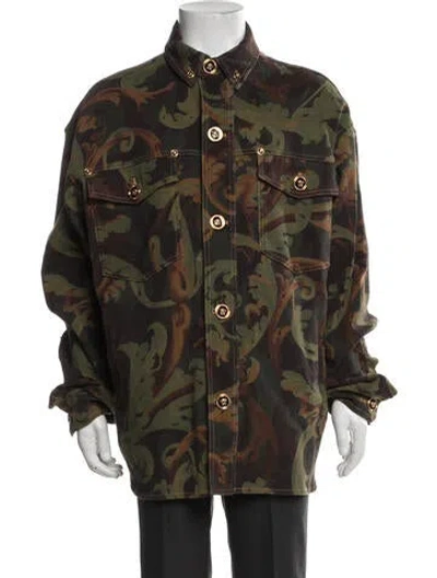 Pre-owned Versace Patterned Jacket In Green