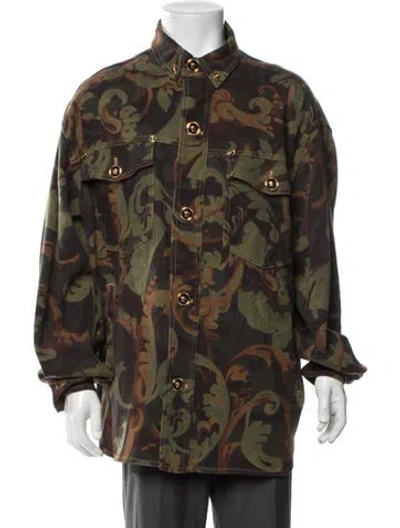 Pre-owned Versace Patterned Jacket In Green
