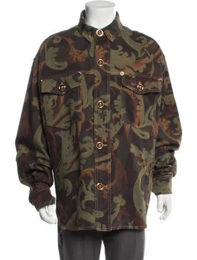 Pre-owned Versace Patterned Jacket In Green