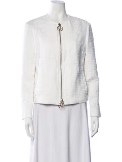 Pre-owned Versace Patterned Jacket In White