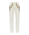Versace Patterned Jeans In White
